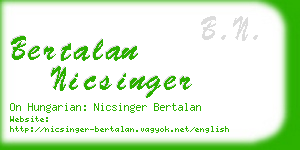 bertalan nicsinger business card